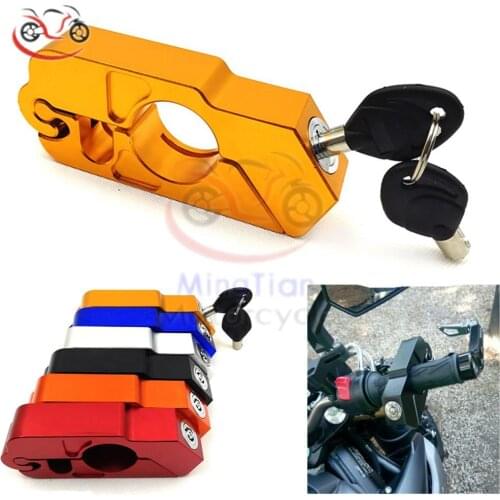CNC Aluminum Handle Grip Security Safety Locks Handlebar Handset Brake Lever Lock Fit Scooters ATV Motorcycles Dirt Street Bikes