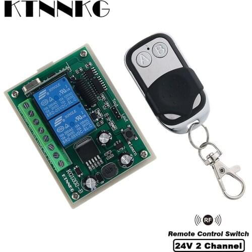 DC12V 2CH RF Wireless Remote Control Switch 2-Button Transmitter + Receiver 433MHz Suitable for garage, access control