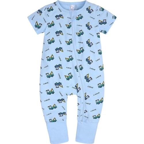 Toddler Baby Romper Baby Boy Girl Clothes Cute Excavator Cotton Short Sleeve For Newborn Baby Jumpsuit Infant Pajamas Bodysuit
