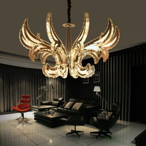 Dimmer pendant lamp crystal Remote Control warm/white LED 6/810 lights K9 Crystal pendant Lighting 110-240v Size:80*80*82cm