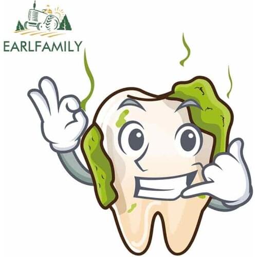 EARLFAMILY 13cm x 12.9cm for Tooth with Dental Car Stickers and Decals Vinyl Car Sticker Scratch-proof Waterproof Decoration