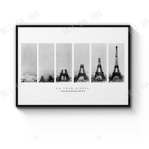 Eiffel Tower Construction Photographs Wall Art Print Poster or Canvas Artwork