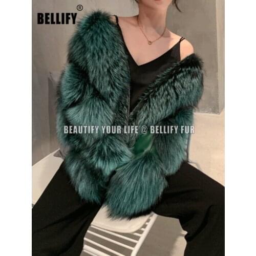 Stylish ladiies Famous Dyed silver Fox fur jackets And coats plus size Winter natural fur outerwear