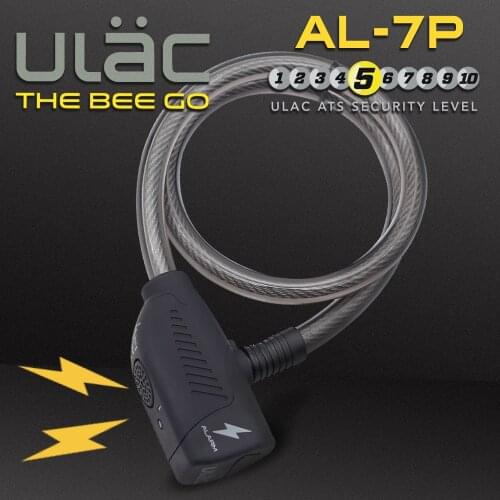 ULAC Mini Bicycle Lock 110dB Alarm Horn LED Indicator Cable Lock Destruction Shear Alarm Powerful Anti-Theft Bicycle Lock
