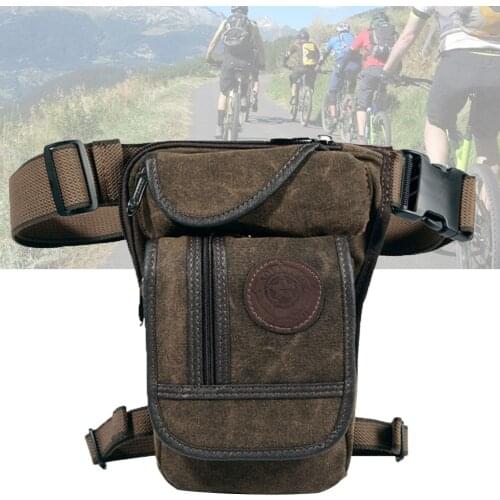 Motorcycle Military Cycling Leg Bag Adjustable Multi Pocket Drop Thigh Pack Waist Multifunction Outdoors Portable Canvas Retro