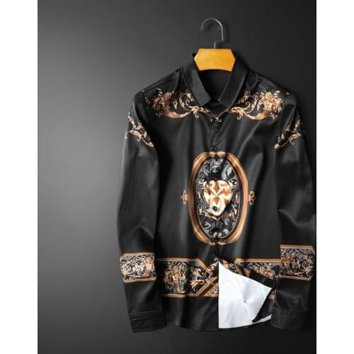 New 2020 Autumn Long-sleeved Shirt L Mens Shirt Chemise Hawaienne Homme Flower Shirt Men Ropa Hombre Casual Shirts Men Dress