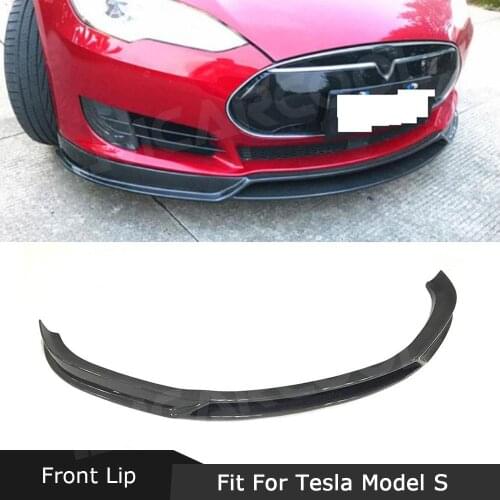 For Tesla Model S 70D P85D 90D P100D Sedan 4 Door 2012-2017 Front Lip Spoiler Carbon Fiber / FRP Bumper Chin Shovel Guard