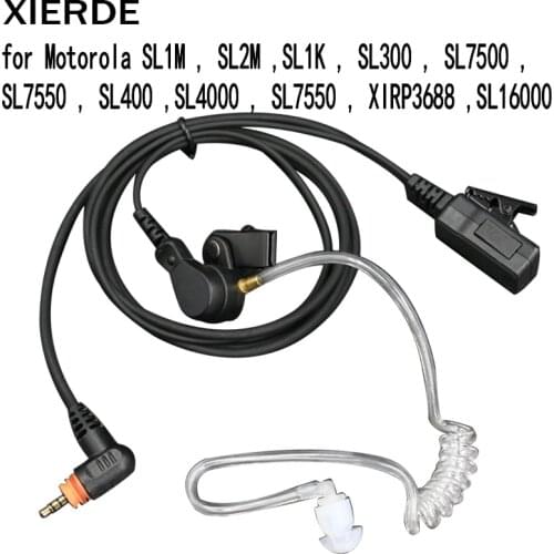 PPT Headphones with Mic for Motorola Radio SL1M SL1K SL1600 SL300 SL7500 SL400 SL4000 SL7550 Walkie Talkie Air Acoustic Tube