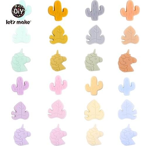 Lets Make 5pc Teething Toys Silicone Necklace Beads Silicone Baby Teether Silicone bpa free Baby Teether For Baby Rattles