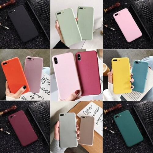 Simple Solid Color Silicone phone case for iphone 6 6s 7 8 plus cute candy color soft back cover for iphone XS Max X XR case