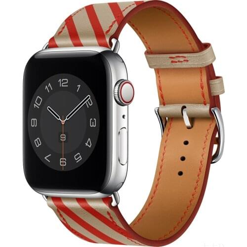 Genuine Cow Leather loop Bracelet Belt Band for Apple Watch 6 SE 5 4 42MM 38MM 44MM 40MM Strap for iWatch 6 5 4 Wristband NEW