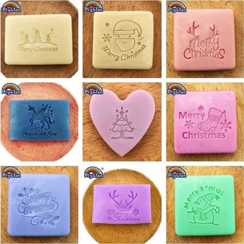 Christmas Series Soap Stamp Snowman Unicorn Tree Stocking Clear Natural Organic Chapter For DIY Handmade Soap Making Seal
