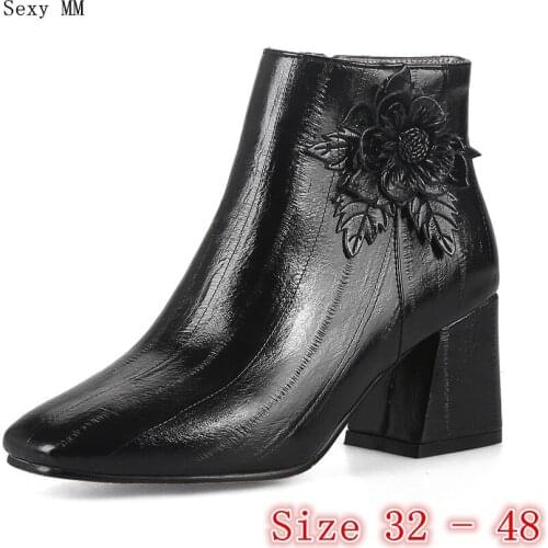 Spring Autumn High Heels Women Ankle Boots Woman Short Boots High Heel Shoes Small Plus Size 32 33 - 40 41 42 43 44 45 46 47 48
