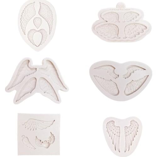 Angel Wing Silicone Mold Feather Cake Decoration Mold DIY Chocolate Candy Fudge Mold Baking Accessories Resin Molds