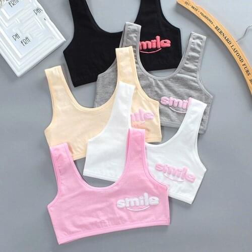 2Pcs/lot Teen Girl Sports Bra Kids Top Camisole Underwear Young Puberty Small Training Bra for 8-16years