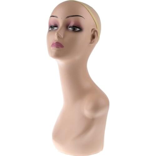 Stable Skin Lady Mannequin Head Wig Hat Jewelry Display Model Stand Manikin