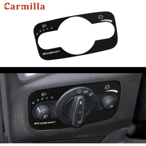 Interior Headlight Lamp Switch Trim Switch Knob Cover Decorative Sticker for Ford Ecosport 2012 2013 2014 2015 2016 Accessories