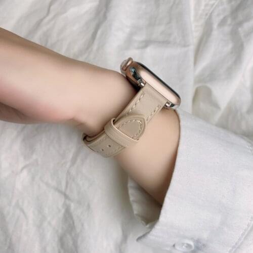 High-end Slim Genuine Leather Strap for Apple Watch 6SE 40mm 44mm Bracelet Wristband Correa for iWatch Series5 4 3 2 1 38mm 42mm