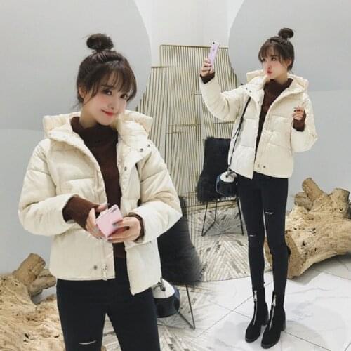 Women Short Jacket Parkas Mujer 2021 Winter Jacket Women Coat Fashion Solid Warm Casual Padded Down Parka Female Coat WomenW848