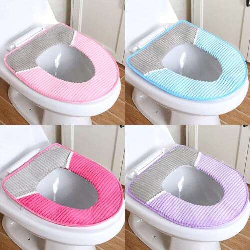 1PC Winter Thick Soft Toilet Seat Covers Mat Washable Toilet Mat Cover WC Closestool Mat Seat Case Toilet Lid Cover Home Decor