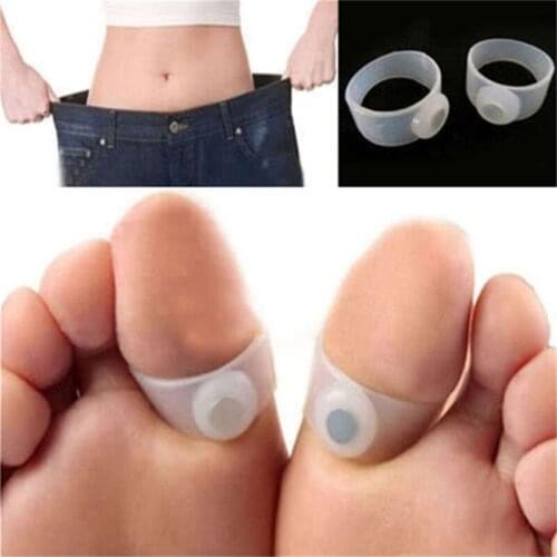 1Pair Beauty Magnet Lose Weight Reduce Body Toe Ring Slim Loss Sticker Silicon Foot Massager Foot Care Fat Burner