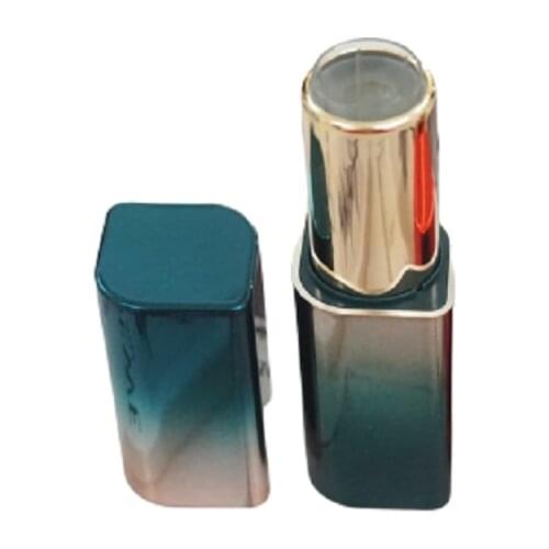 12.1mm Gradient Change Green Square Lipstick Tubes High Grade Magnetic Lip Balm Containers Cosmetic Packaging Bottle 10/25pcs