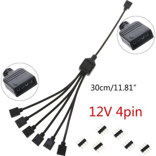 12V 4Pin AURA RGB Extension Adapter Cable Motherboard to RGB Connector Splitter