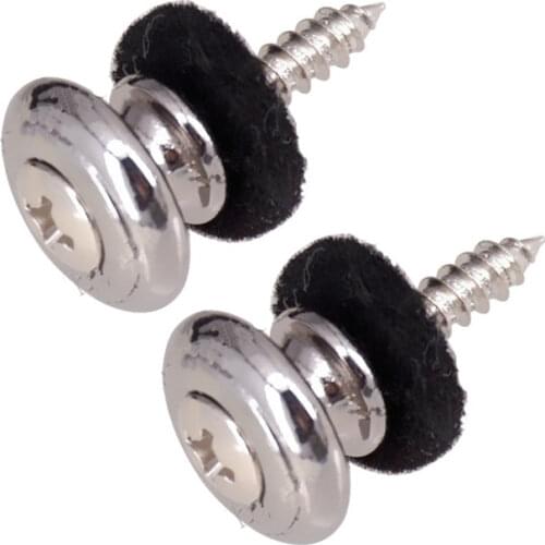 2pcs Chrome Mushroom Head Guitar Strap Lock End Pins pegs Strap Buttons for Acoustic Electric Bass Guitar Ukulele Accessories