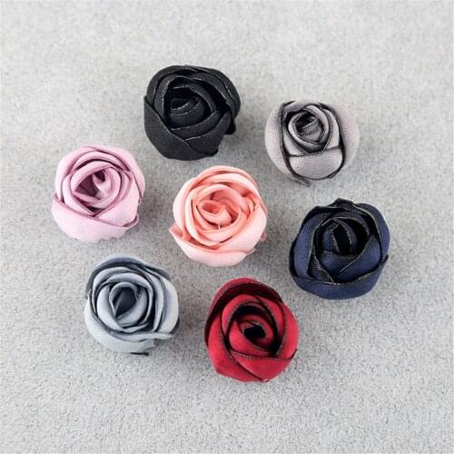 3pcs/lot Small Satin Fabric Flower Patches Sew On Gauze Clothes Art Bud Hair Accessories Hairclip Brooch Accessories