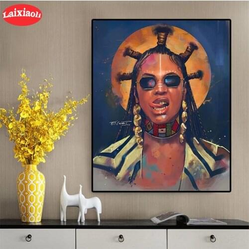 5D round Diamond Embroidery Fashion personality graffiti girl Diamond Painting Full Square Mosaic Cross Stitch Handmade Gift