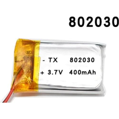 802030 400mAh 3.7V lithium polymer battery MP3 MP4 MP5 Li ion massager batteries replacement in neoline evo z1 auto-register