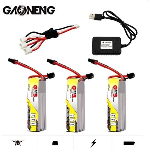 GNB 660mAh 3S 11.4V Max 180C HV Lipo Rechargeable Battery XT30U-F Plug for FPV Racing Drone 4 Axis UAV RC Drone With a Charger