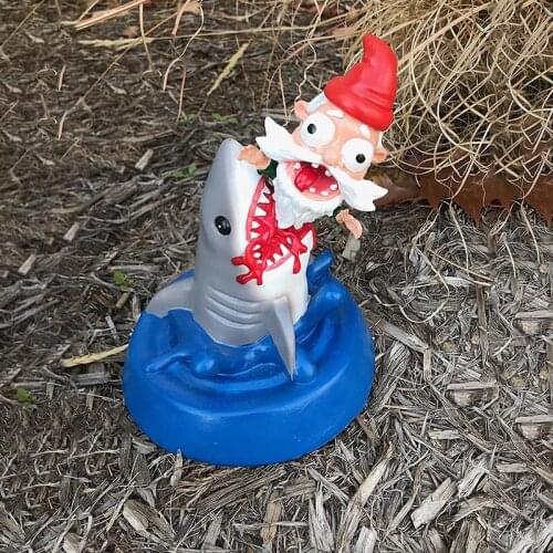 Shark Santa Claus Set Ornaments Resin Crafts Garden Mini Decoration Design Home Decor