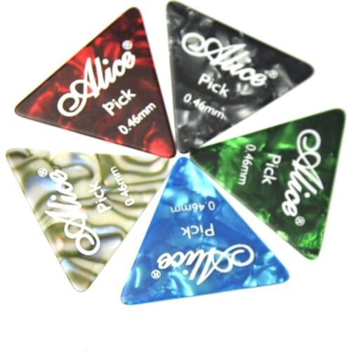 Alice 50pcs Thin 0.46mm 355 Sharp Triangle Guitar Picks Plectrums Assorted Colors Celluloid