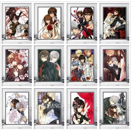 5d Diy Diamond Painting Vampire Knight Poster Japanese Anime Manga Diamond Mosaic Embroidery Cross Stitch Full Drill Home Decor