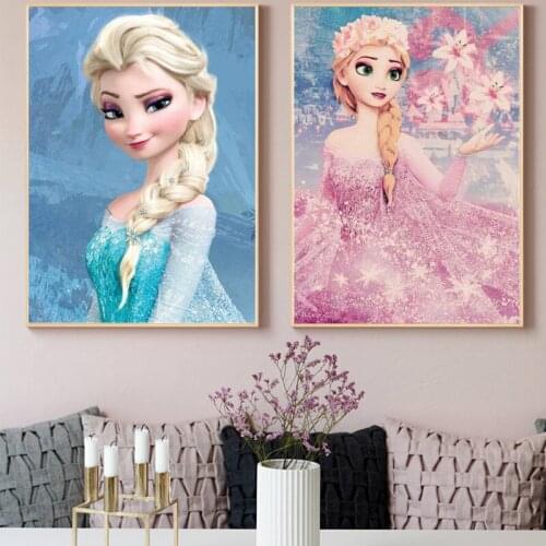 Disney Princess Cartoon Diamond Painting Full Round Mosaic Diamond Embroidery Picture Home Decor Cross Stitch Kits Painting Gift