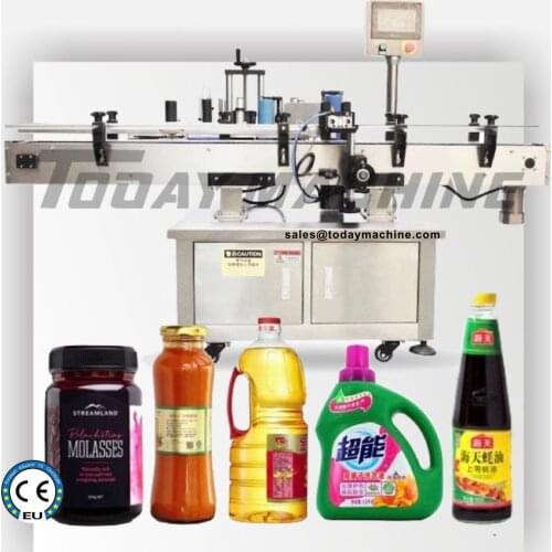 Top surface cap labeling machine body sticker label applicator