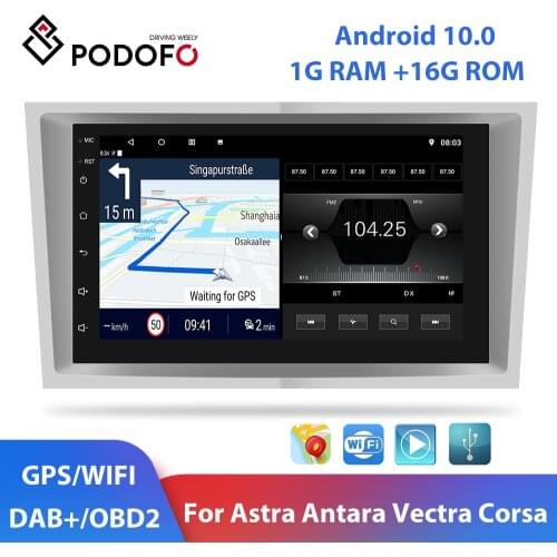 Podofo 2 din Android 10.0 Car Radio 7" WIFI GPS FM Multimedia Player Autoradio For Opel Astra Antara Vectra Corsa Zafira Vivara