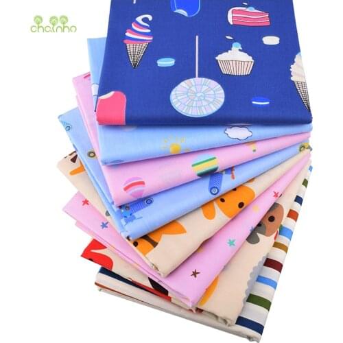 Chainho,New Cartoon Series,Printed Twill Cotton Fabric,For DIY Quilting Sewing Baby&Childrens Sheet Pillow Material,Half Meter