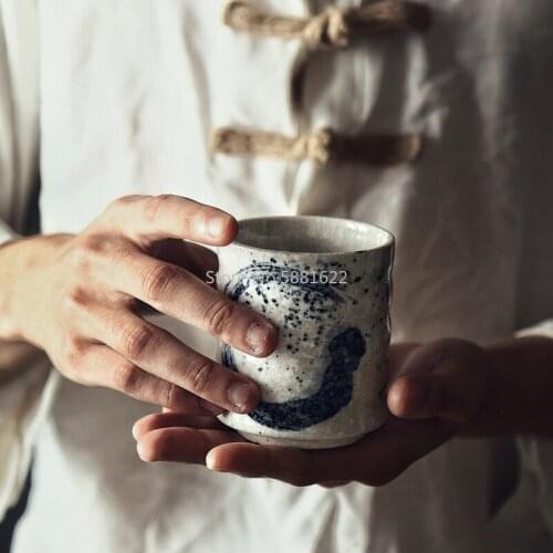 Japanese Style Teacup Water Cup Stoneware Ceramic Hand-painted Kungfu Teacup Cuisine Drinkware