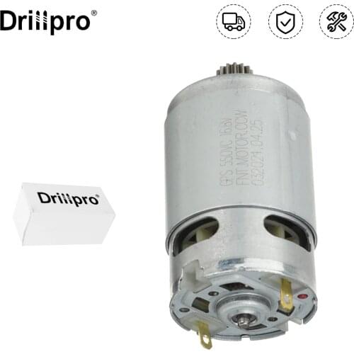 Drillpro RS-550 Motor 0/13/14 Teeth 10.8V 12V 14.4V 16.8V 18V 21V 25V DC Motor High Torque Gear Box for Electric Drill Wrench
