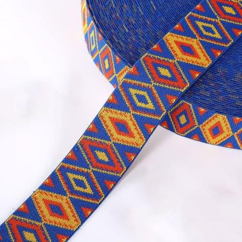5CM Ethnic Webbing Rope Boho Lace Ribbon DIY Garment Sewing Accessories Geometric Embroidered Fabric Rope Decoration Trim