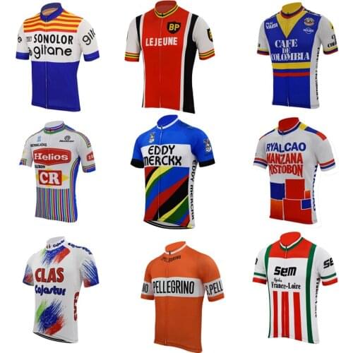 9 style cycling jersey team old style summer short sleeve bike wear jersey road jersey cycling clothing schlafly