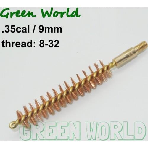 Green World 3pcs/lot .22cal-.35cal Bronze Brush with Brass Holder & Core,Gun Clean Brush ,Blister Package,Thread 8-32