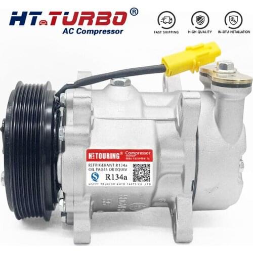 AC COMPRESSOR SD6V12 For Peugeot 206 307 / Citroen BERLINGO XSARA C2 C3 1998-2003 9646273380 9646273880 6453LH 6453KS 9646273380