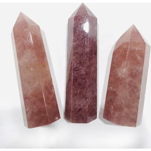 Red Strawberry Wand Point Natural Crystals Stones For Home Decoration
