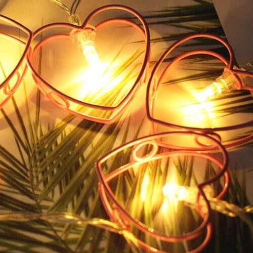 Creative Wedding Decoration New Iron Hearts Light String Valentines Day Bedroom Wedding Decoration Light Holiday Party