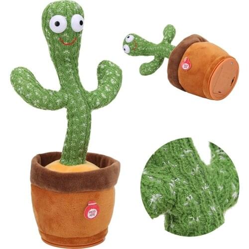 HOT Electronic Cactus Toys Singing Dancing Twisting Early Education Toys Knitted Fabric Plush Toys Gifts For Kids
