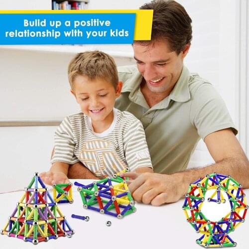 103/206PCS Magnetic Blocks Triangle Square Bricks Magnetic Designer Construction Toys For Kids Gift Educational Toys For Kids