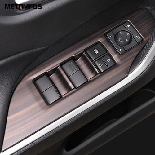 For Toyota Rav4 Rav 4 2019 2020 Window Lift Switch Cover Trim Inside Armrest Decoration Frame Carbon Fiber Car Accessories